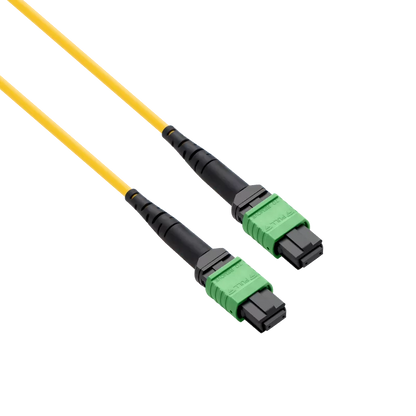 5m (16ft) Pre-terminated MPO 2x2 Shuffle Trunk Cable, 16 Fibers, 2xMPO-8 APC Male to 2xMPO-8 APC Male, Single Mode (OS2), Type 2, OFNP, 0.35dB Max, Breakout 80cm, Yellow SFPS