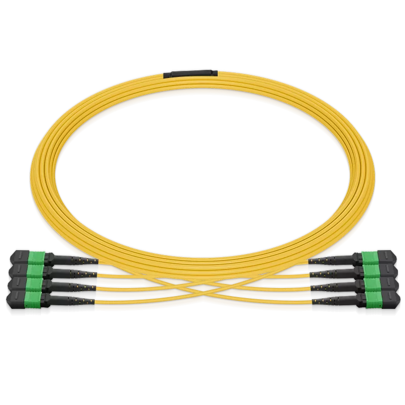 5m (16ft) MPO 4x4 Shuffle Breakout Cable, 32 Fibers, 4xMPO-8 APC (Female) to 4xMPO-8 APC (Female), Single Mode (OS2), Type 4, LSZH, 3.0mm, Max IL â‰¤ 0.35dB, Yellow SFPS