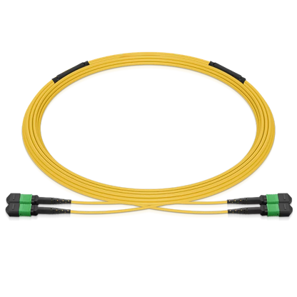 10m (33ft) Pre-terminated MPO 2x2 Shuffle Trunk Cable, 16 Fibers, 2xMPO-8 APC Male to 2xMPO-8 APC Male, Single Mode (OS2), Type 2, OFNP, 0.35dB Max, Breakout 80cm, Yellow SFPS