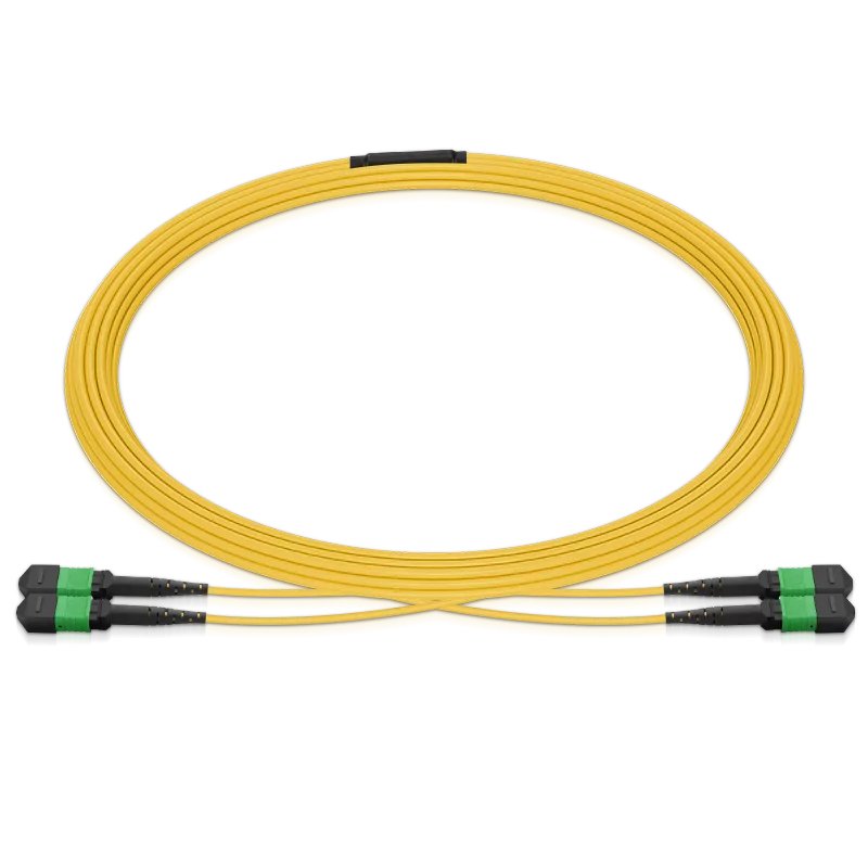 10m (33ft) MPO 2x2 Shuffle Breakout Cable, 16 Fibers, 2xMPO-8 APC (Female) to 2xMPO-8 APC (Female), Single Mode (OS2), Type 2, LSZH, 3.0mm, Max IL â‰¤ 0.35dB, Yellow SFPS