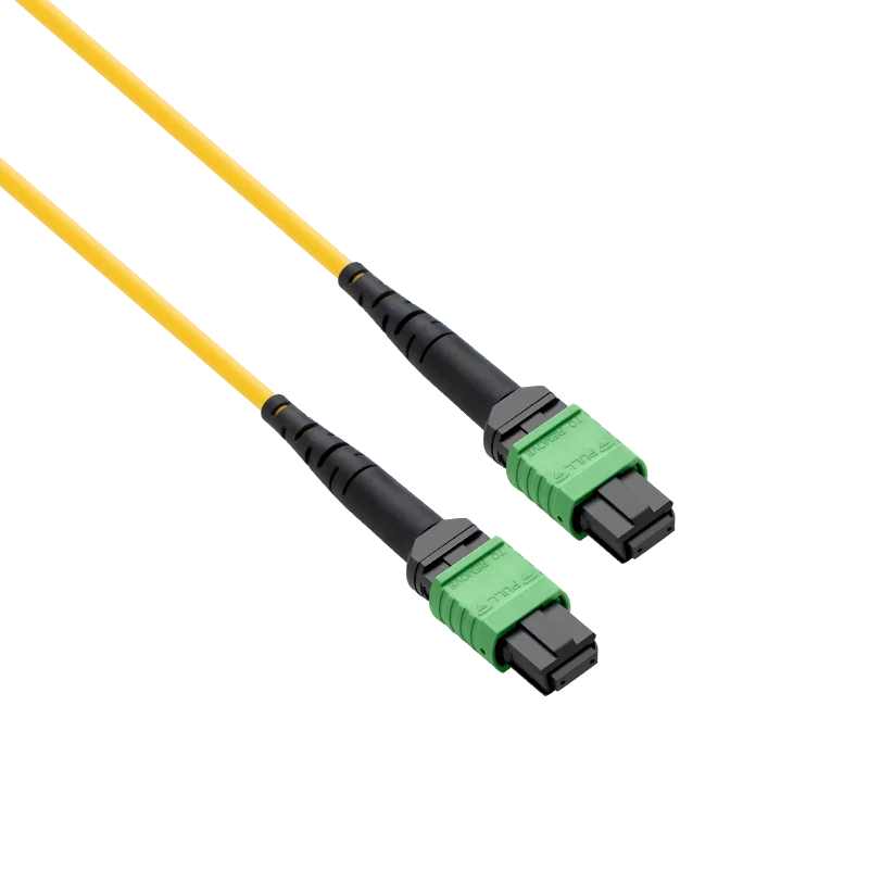 10m (33ft) Pre-terminated MPO 4x4 Shuffle Trunk Cable, 32 Fibers, 4 x MPO-8 APC (Male) to 4 x MPO-8 APC (Male), Single Mode (OS2), Type 4, OFNP, 0.35dB Max, Breakout 80cm, Yellow SFPS