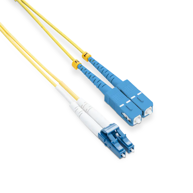1m (3ft) LC UPC to SC UPC Duplex OS2 Single Mode LSZH 2.0mm Fiber Optic Patch Cable SFPS
