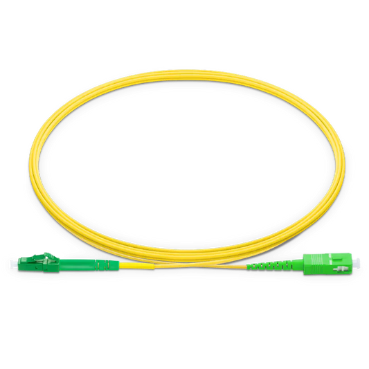 8m (26ft) LC APC to SC APC Simplex OS2 Single Mode LSZH 2.0mm Fiber Optic Patch Cable SFPS
