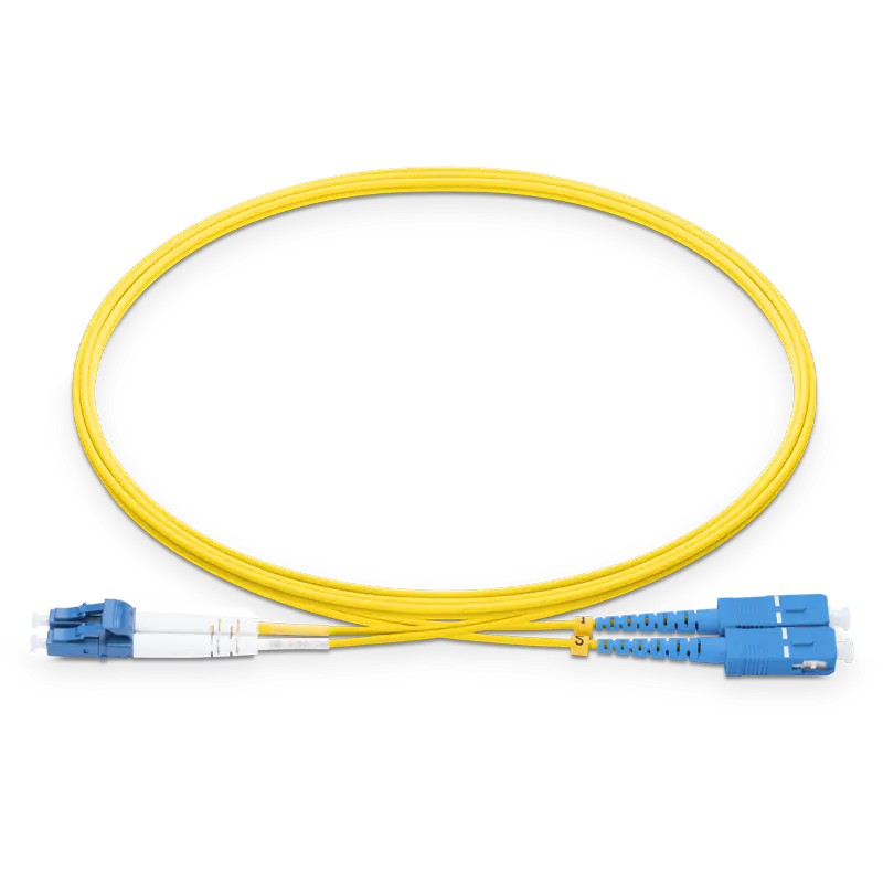 1m (3ft) LC UPC to SC UPC Duplex OS2 Single Mode LSZH 2.0mm Fiber Optic Patch Cable SFPS