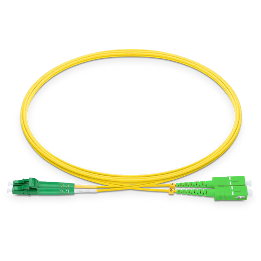 1m (3ft) LC APC to SC APC Duplex OS2 Single Mode LSZH 2.0mm Fiber Optic Patch Cable SFPS