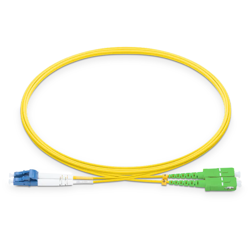 10m (33ft) LC UPC to SC APC Duplex OS2 Single Mode LSZH 2.0mm Fiber Optic Patch Cable SFPS