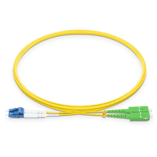 1m (3ft) LC UPC to SC APC Duplex OS2 Single Mode LSZH 2.0mm Fiber Optic Patch Cable SFPS