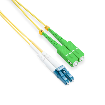 30m (98ft) LC UPC to SC APC Duplex OS2 Single Mode LSZH 2.0mm Fiber Optic Patch Cable SFPS
