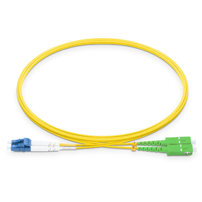 5m (16ft) LC UPC to SC APC Duplex OS2 Single Mode LSZH 2.0mm Fiber Optic Patch Cable SFPS