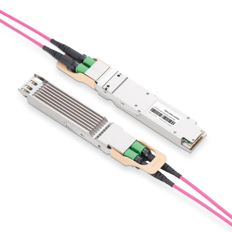 NVIDIA/Mellanox Compatible 400G OSFP 2Ã—SR4 850nm 50m Dual MTP/MPO-12 APC MMF InfiniBand HDR Finned Top Optical Transceiver Module SFPS
