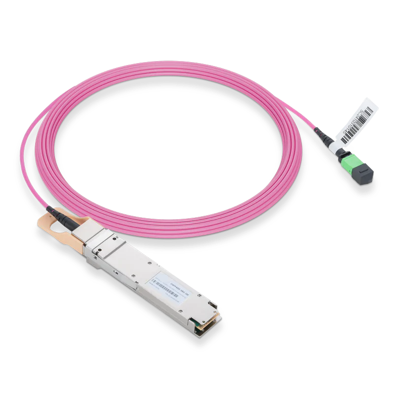 Generic Compatible 400GBASE-SR4 OSFP Flat Top PAM4 850nm 100m DOM IB and Ethernet Liquid/Immersion Cooling Transceiver for MMF with 3m MPO-12/APC OM4 Erika Violet/Magenta Female Type A Pigtail SFPS