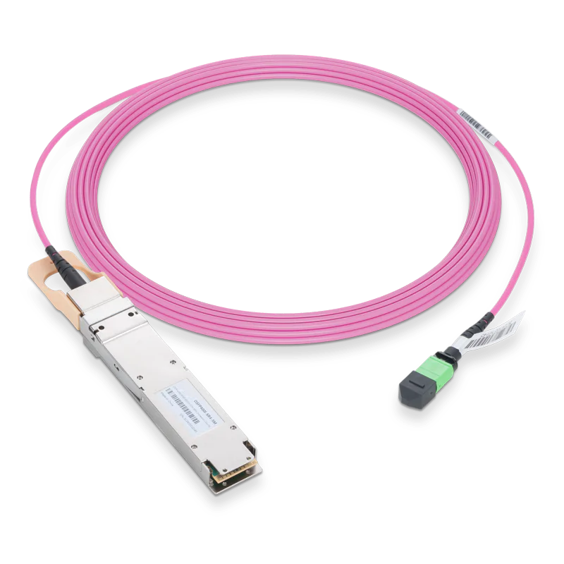 Generic Compatible 400GBASE-SR4 OSFP Flat Top PAM4 850nm 100m DOM IB and Ethernet Liquid/Immersion Cooling Transceiver for MMF with 3m MPO-12/APC OM4 Erika Violet/Magenta Female Type A Pigtail SFPS
