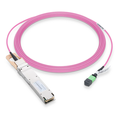 Generic Compatible 400GBASE-SR4 OSFP Flat Top PAM4 850nm 100m DOM IB and Ethernet Liquid/Immersion Cooling Transceiver for MMF with 3m MPO-12/APC OM4 Erika Violet/Magenta Female Type A Pigtail SFPS