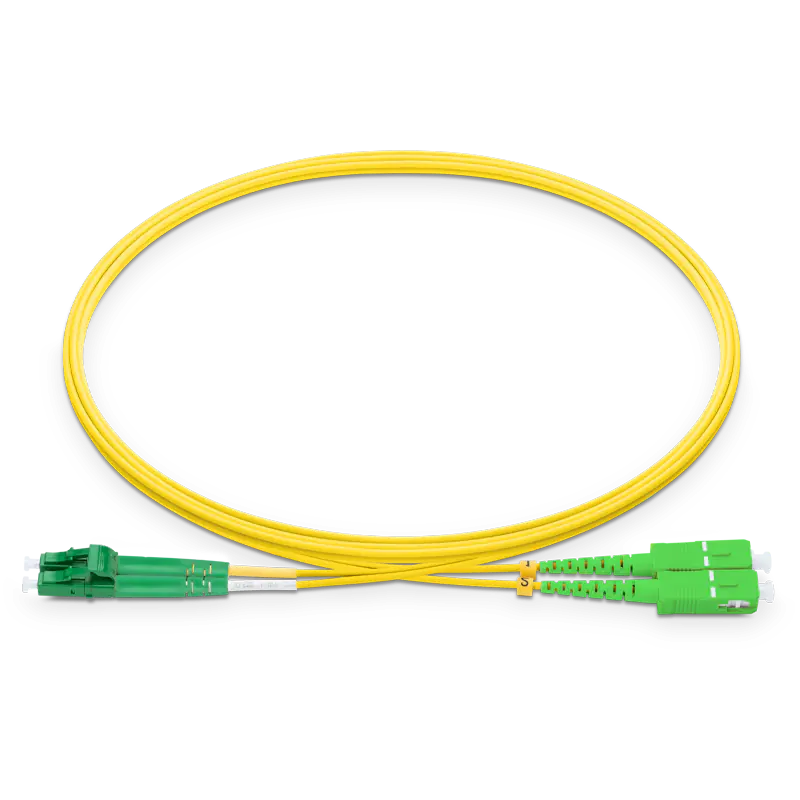 1m (3ft) LC APC to SC APC Duplex OS2 Single Mode LSZH 2.0mm Fiber Optic Patch Cable SFPS
