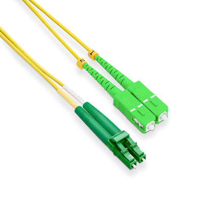 7m (23ft) LC APC to SC APC Duplex OS2 Single Mode LSZH 2.0mm Fiber Optic Patch Cable SFPS