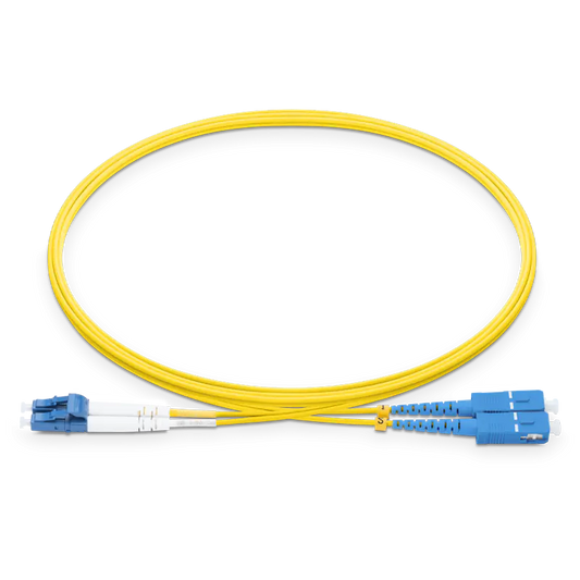 5m (16ft) LC UPC to SC UPC Duplex OS2 Single Mode LSZH 2.0mm Fiber Optic Patch Cable SFPS