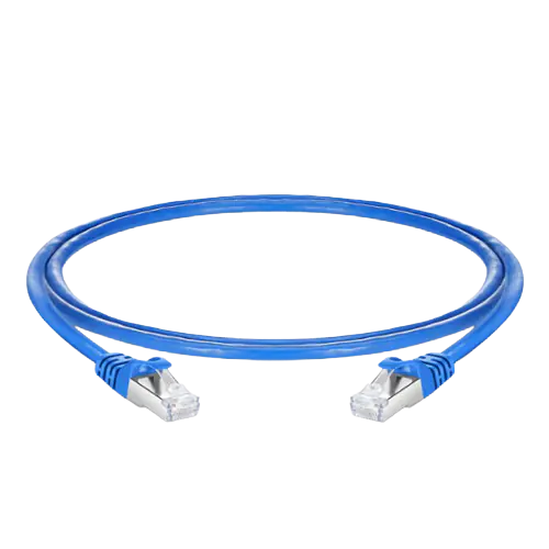 0.8ft (25cm) Cat5e Snagless RJ45 Shielded (FTP) PVC CM Ethernet Patch Cable, 26AWG 100% Copper Wire Blue SFPS