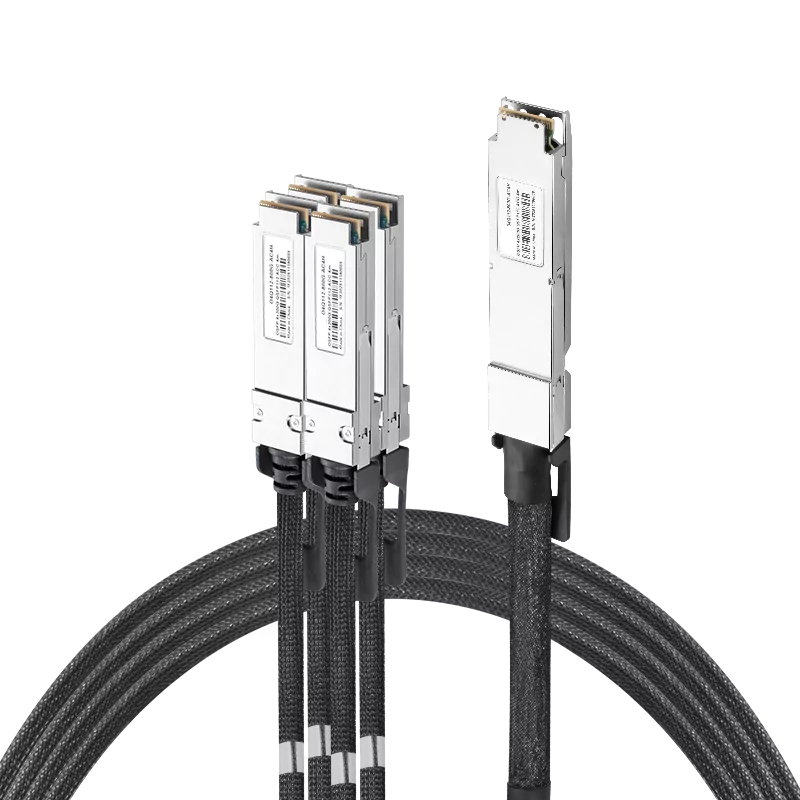 NVIDIA/Mellanox Compatible ACC 3m (10ft) Twin-port 2x400Gb/s OSFP Finned Top to 4x200Gb/s QSFP112 Flat Top InfiniBand NDR Active Copper Splitter Cable SFPS