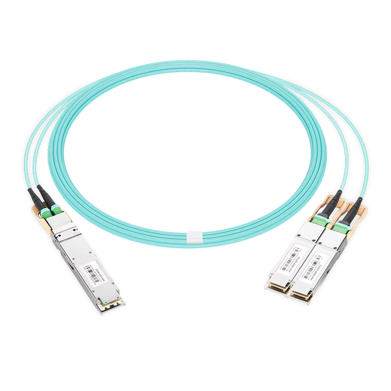 NVIDIA/Mellanox MFA7U10-H030 Compatible AOC 30m (98ft) 400Gb/s OSFP to 2x200Gb/s QSFP56 InfiniBand HDR Active Optical Splitter Cable (Finned Top, 850nm, MMF, LSZH) SFPS