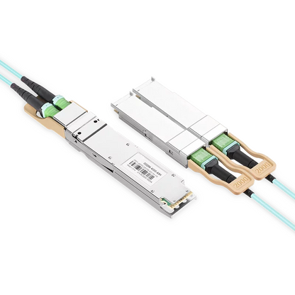 NVIDIA/Mellanox MFA7U10-H030 Compatible AOC 30m (98ft) 400Gb/s OSFP to 2x200Gb/s QSFP56 InfiniBand HDR Active Optical Splitter Cable (Finned Top, 850nm, MMF, LSZH) SFPS