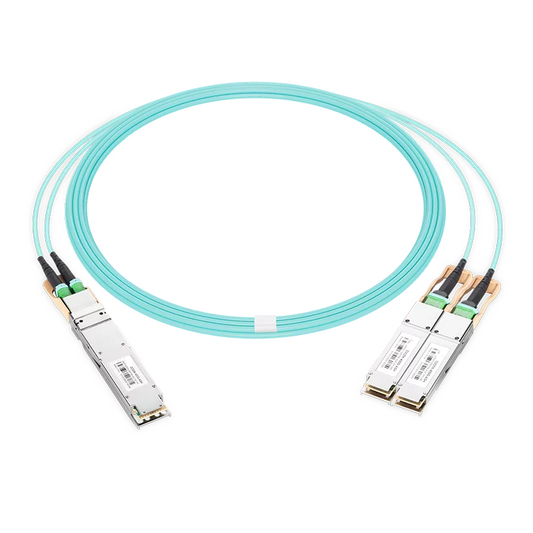 NVIDIA/Mellanox MFA7U10-H005 Compatible AOC 5m (16ft) 400Gb/s OSFP to 2x200Gb/s QSFP56 InfiniBand HDR Active Optical Splitter Cable (Finned Top, 850nm, MMF, LSZH) SFPS