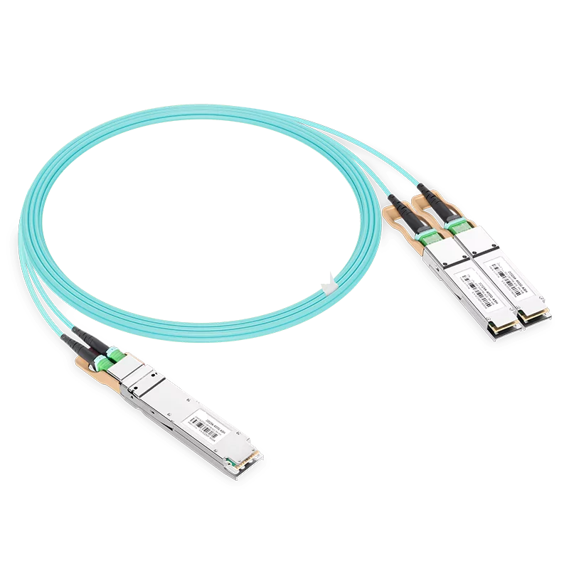 NVIDIA/Mellanox MFA7U10-H050 Compatible AOC 50m (164ft) 400Gb/s OSFP to 2x200Gb/s QSFP56 InfiniBand HDR Active Optical Splitter Cable (Finned Top, 850nm, MMF, LSZH) SFPS