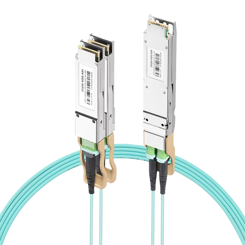 NVIDIA/Mellanox MFA7U10-H005 Compatible AOC 5m (16ft) 400Gb/s OSFP to 2x200Gb/s QSFP56 InfiniBand HDR Active Optical Splitter Cable (Finned Top, 850nm, MMF, LSZH) SFPS
