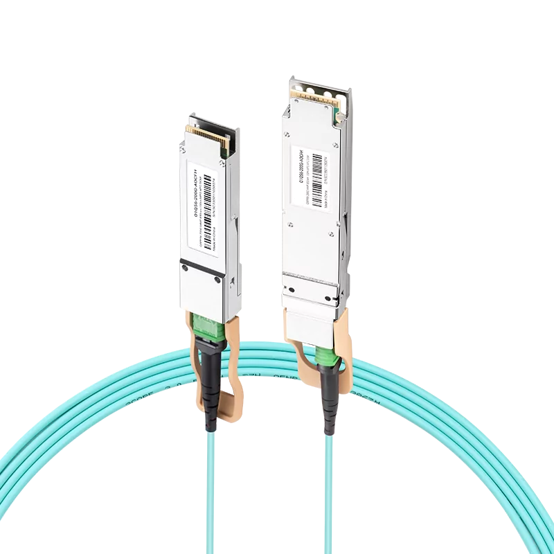 NVIDIA/Mellanox Compatible AOC 15m (49ft) 200Gb/s OSFP to 200Gb/s QSFP56 InfiniBand HDR Active Optical Cable (Flat top, 850nm, MMF, LSZH) SFPS