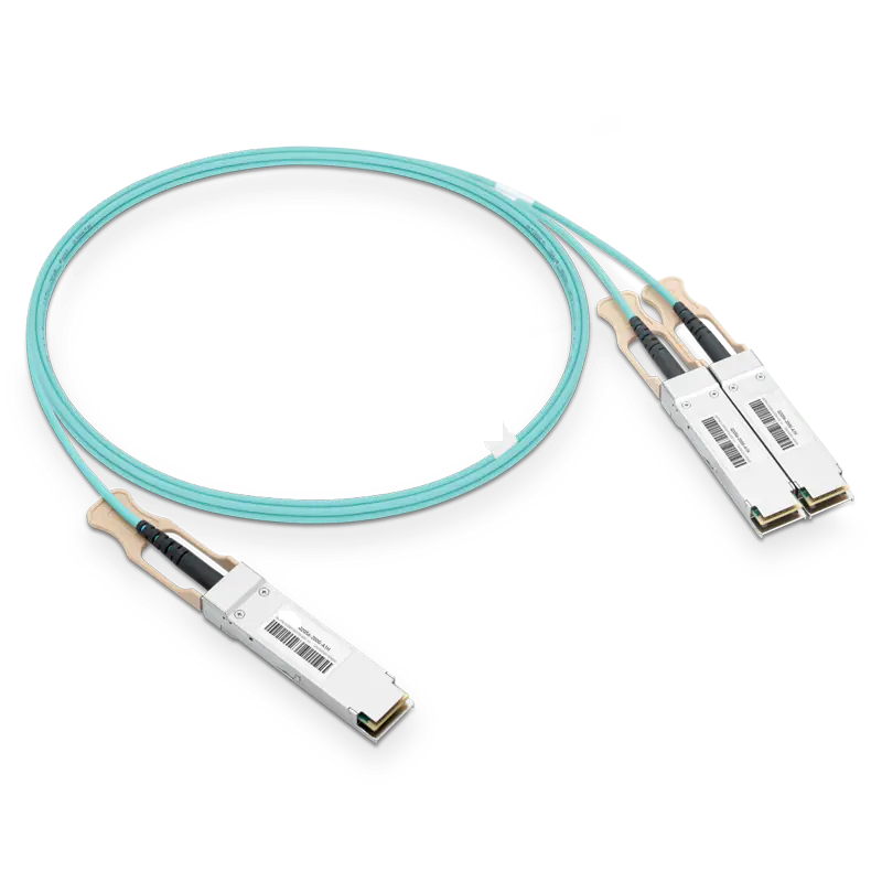 NVIDIA/Mellanox MFS1S50-V001E Compatible AOC 1m (3ft) Ethernet 200GbE to 2x100GbE QSFP56 to Active Optical Splitter Cable SFPS