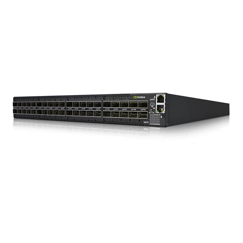 NVIDIA MQM8700-HS2F Quantum HDR InfiniBand Switch, 40 x HDR QSFP56 Ports, Two Power Supplies (AC), Managed, x86 Dual Core, Standard Depth, P2C Airflow, Rail Kit, with 1-year Service SFPS