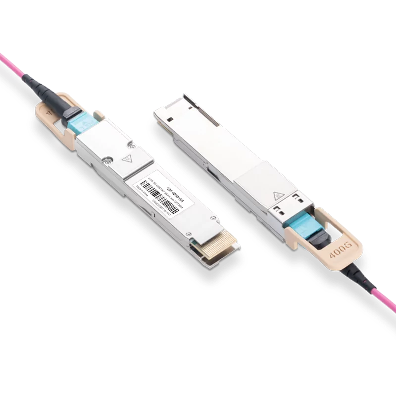 HPE S6B51A Compatible Broadcom DSP & Broadcom VCSEL 400GBASE-VR4 QSFP-DD PAM4 850nm 50m MTP/MPO-12 MMF Optical Transceiver Module SFPS