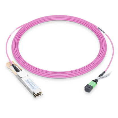 NVIDIA/Mellanox Compatible 400GBASE-SR4 OSFP Flat Top PAM4 850nm 100m DOM IB and Ethernet Liquid/Immersion Cooling Transceiver for MMF with 5m MPO-12/APC OM4 Erika Violet/Magenta Female Type A Pigtail SFPS