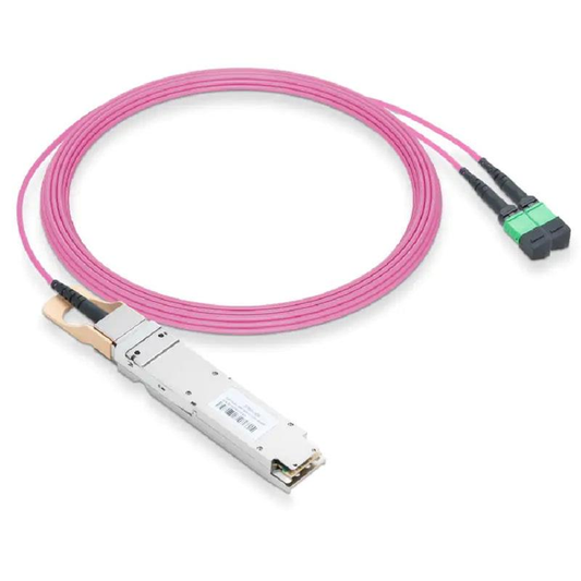 Generic Compatible 800GBASE-2xSR4/SR8 OSFP Finned Top PAM4 850nm 100m DOM IB and Ethernet Liquid/Immersion Cooling Transceiver for MMF with 3m Dual MPO-12/APC OM4 Erika Violet/Magenta Female Type A Pigtails SFPS