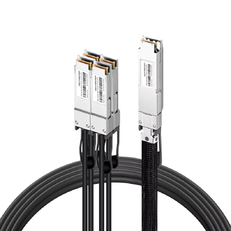 Arista Compatible DAC 1m (3ft) Twin-port 2x400Gb/s OSFP Finned Top to 4x200Gb/s QSFP112 Flat Top Passive Copper Splitter Cable SFPS