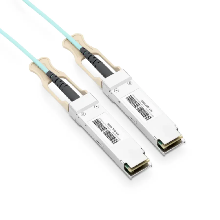 NVIDIA/Mellanox MFS1S50-V005E Compatible AOC 5m (16ft) Ethernet 200GbE to 2x100GbE QSFP56 Active Optical Splitter Cable SFPS