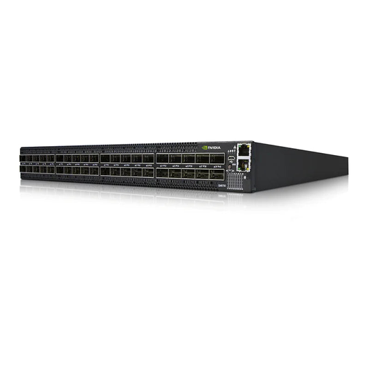 NVIDIA MQM8700-HS2F Quantum HDR InfiniBand Switch, 40 x HDR QSFP56 Ports, Two Power Supplies (AC), Managed, x86 Dual Core, Standard Depth, P2C Airflow, Rail Kit, with 1-year Service SFPS