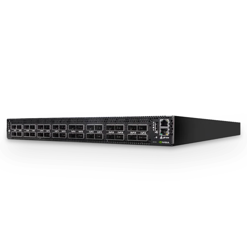 NVIDIA MSN4700-WS2FC Spectrum-3 based 400GbE 1U Open Ethernet Switch with Cumulus Linux, 32 QSFPDD ports, 2 Power Supplies (AC), x86 CPU, standard depth, P2C airflow, Rail Kit, with 1-year Service SFPS