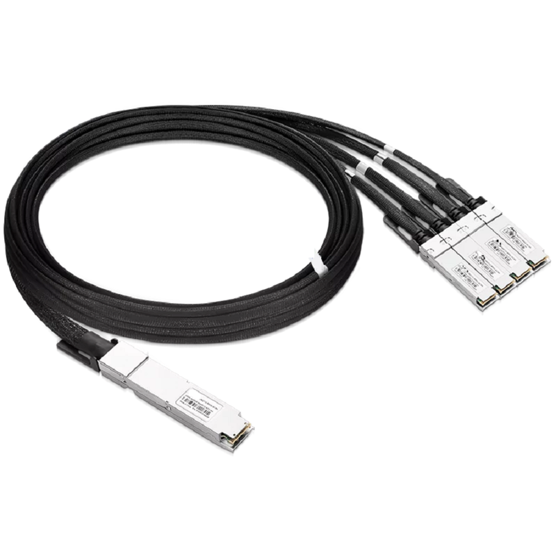 NVIDIA/Mellanox Compatible ACC 1m (3ft) Twin-port 2x400Gb/s OSFP Finned Top to 4x200Gb/s QSFP112 Flat Top InfiniBand NDR Active Copper Splitter Cable SFPS