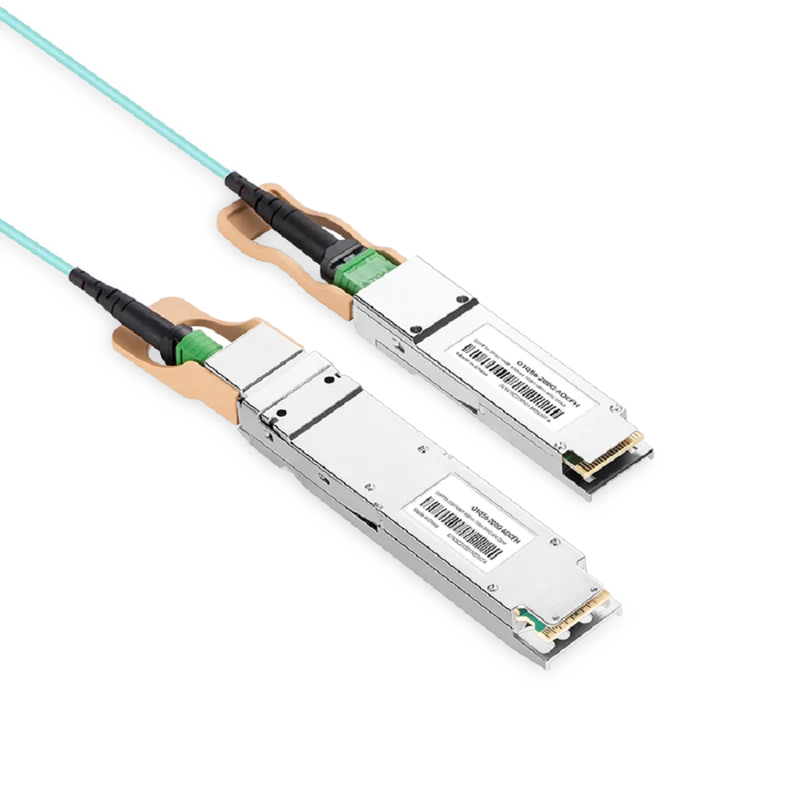 NVIDIA/Mellanox Compatible AOC 3m (10ft) 200Gb/s OSFP to 200Gb/s QSFP56 InfiniBand HDR Active Optical Cable (Flat top, 850nm, MMF, LSZH) SFPS