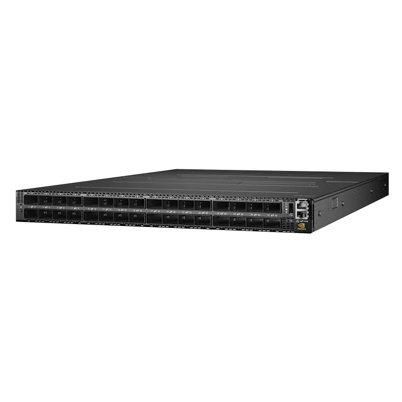 NVIDIA MQM9700-NS2F Quantum-2 NDR InfiniBand Switch, 64 x 400Gb/s Ports, 32 OSFP Cages, Managed, Power-to-connector(P2C) Airflow(forward), with 1-year Service SFPS