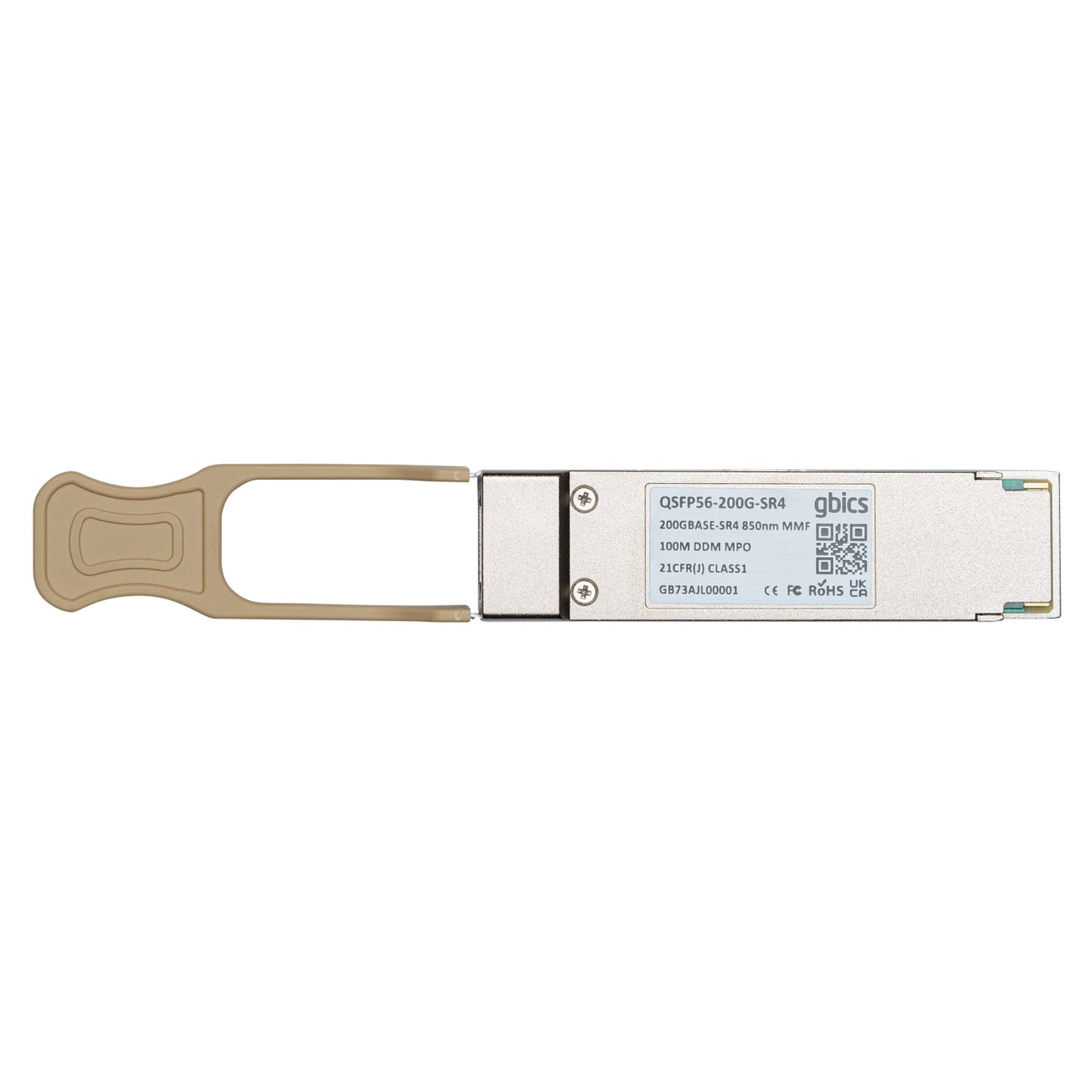FN-TRAN-QSFP56-SR4 Fortinet Compatible 200GBASE-SR4 QSFP56 850nm 100m DOM MPO-12/UPC MMF Optical Transceiver Module